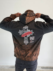 Distressed Cross & Crown Hoodie